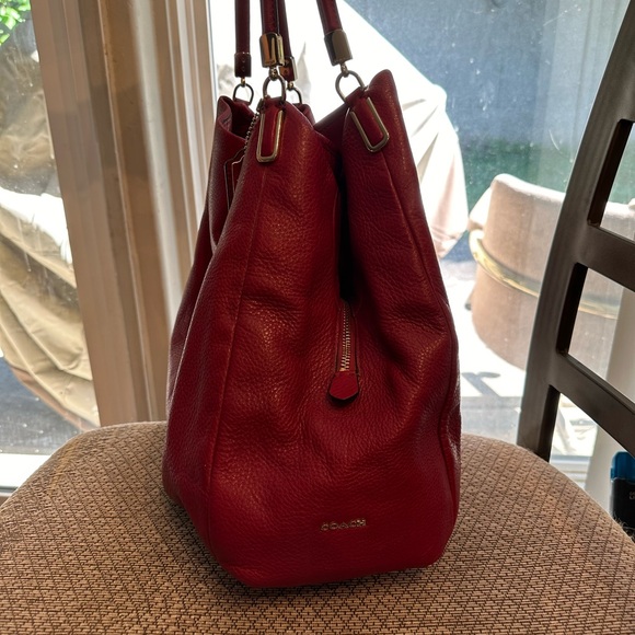 Coach leather bag, Never used, Perfect condition.  100 % , Original. Red color. - Picture 7 of 13